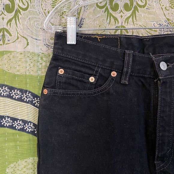 Vintage 1999 Black Denim Levis 512 Jeans Size 9 JR - Picture 4 of 16